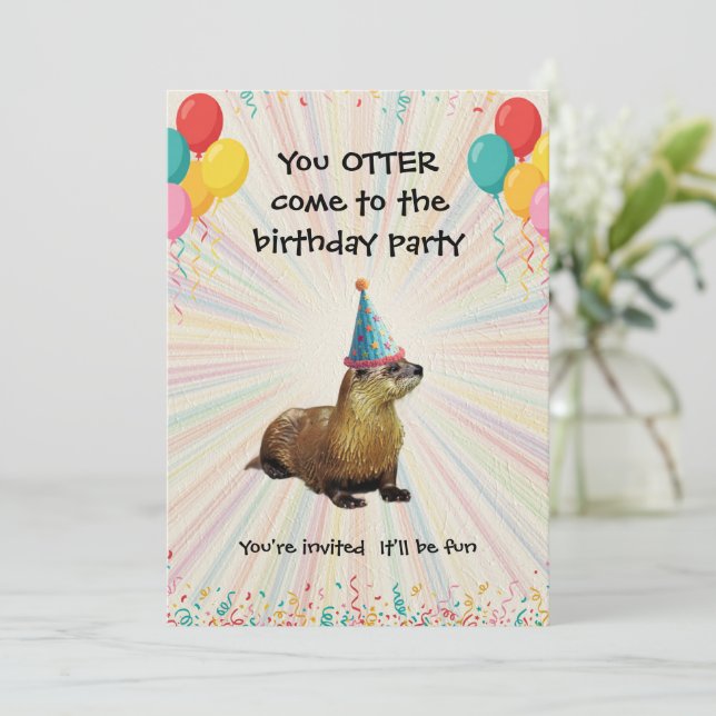 invitación a la fiesta de cumpleaños de un niño -  (Anverso de pie)