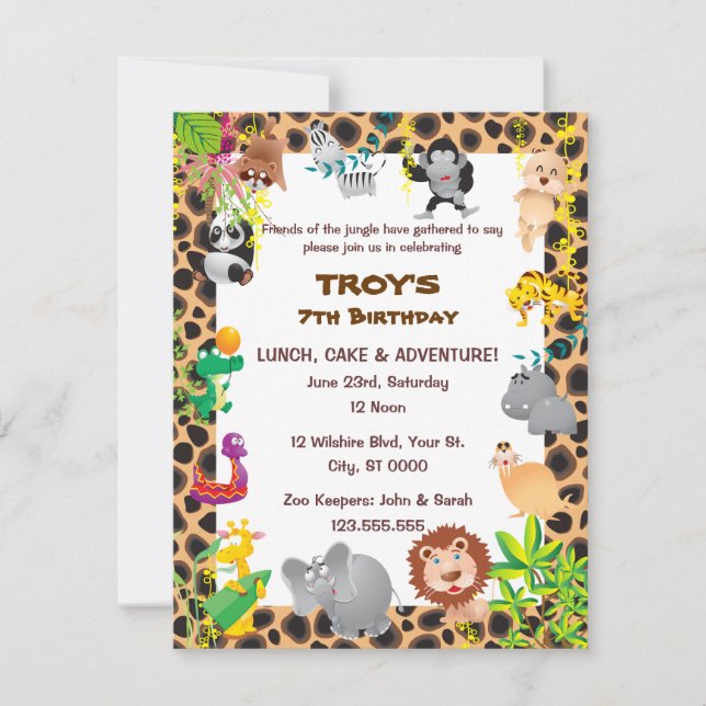 Invitación a la fiesta de cumpleaños de un niño Sa (Anverso)