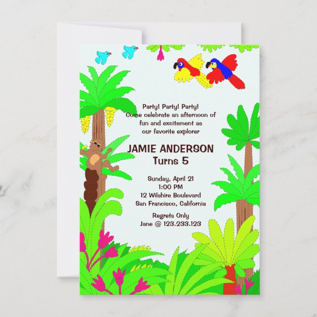 Invitación a la fiesta de cumpleaños de un niño Sa (Anverso)