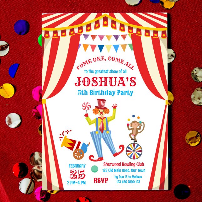 Invitación a la fiesta de cumpleaños de un payaso  (Subido por el creador)
