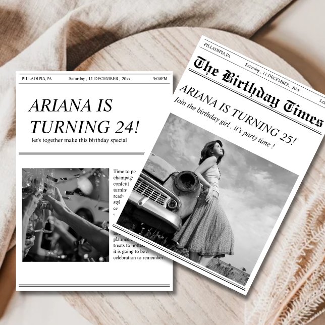 Invitación a la fiesta de cumpleaños de un periódi (Subido por el creador)