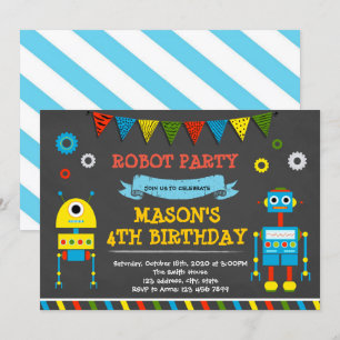 Invitación a la fiesta de cumpleaños de un robot l