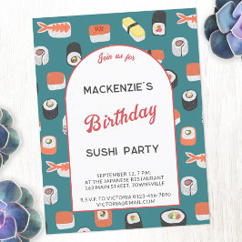 Invitación a la fiesta de cumpleaños de un sushi d