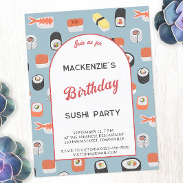 Invitación a la fiesta de cumpleaños de un sushi d