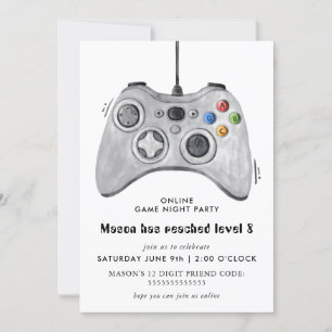 Invitación a la fiesta de cumpleaños de un videoju