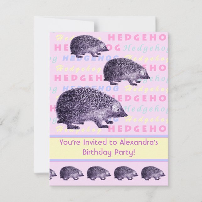 Invitación a la fiesta de cumpleaños de una niña p (Anverso)