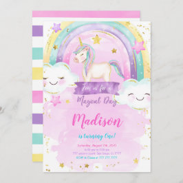 Invitación a la fiesta de cumpleaños de Unicorn