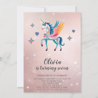 Invitación a la fiesta de cumpleaños de Unicorn