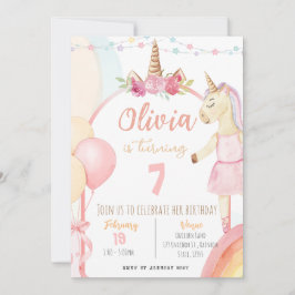 Invitación a la fiesta de cumpleaños de Unicorn