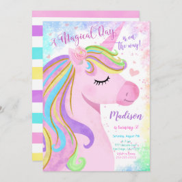 Invitación a la fiesta de cumpleaños de Unicorn