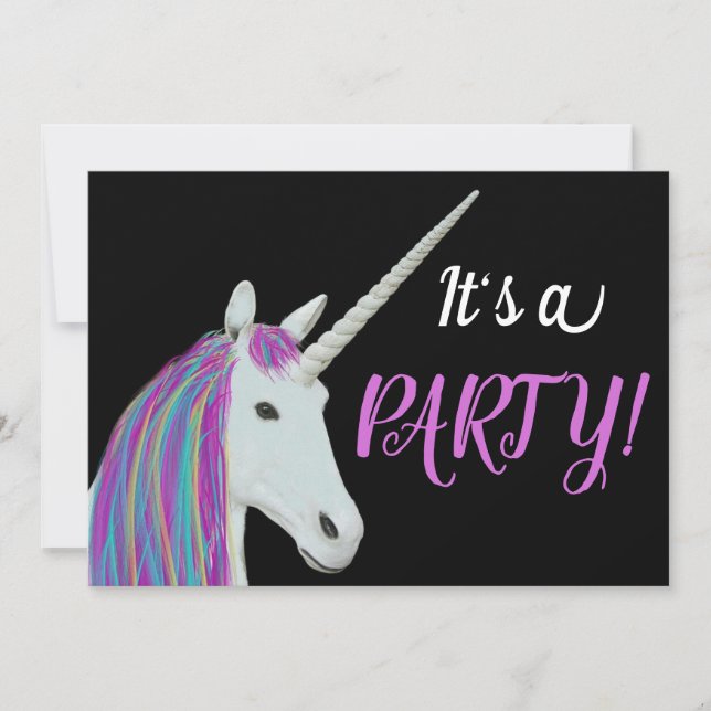 Invitación a la fiesta de cumpleaños de Unicorn (Anverso)