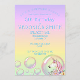 Invitación a la fiesta de cumpleaños de Unicorn Bu