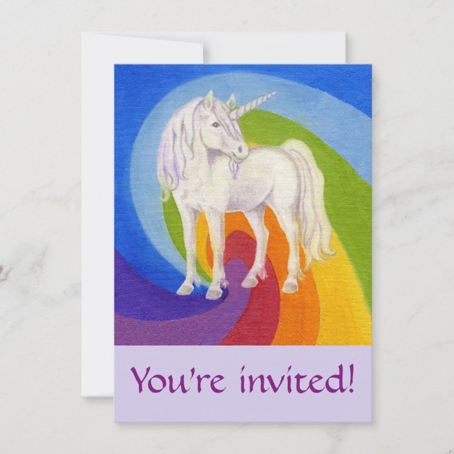 Invitación a la fiesta de cumpleaños de Unicornio (Anverso)
