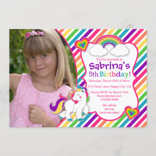 Invitación a la fiesta de cumpleaños de Unicornio