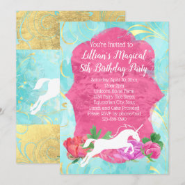 Invitación a la fiesta de cumpleaños de Unicornio 