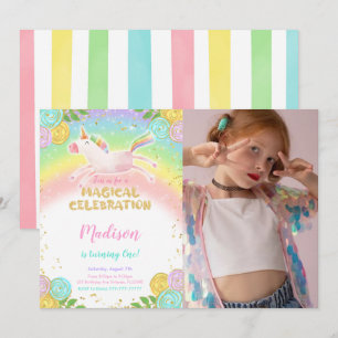 Invitación a la fiesta de cumpleaños de Unicornio