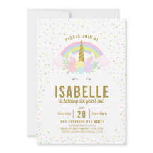 Invitación a la fiesta de cumpleaños de Unicornio