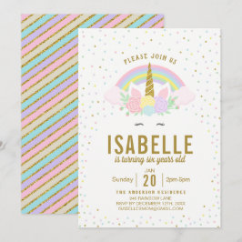 Invitación a la fiesta de cumpleaños de Unicornio