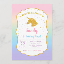 Invitación a la fiesta de cumpleaños de Unicornio