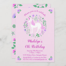 Invitación a la fiesta de cumpleaños de Unicornio 