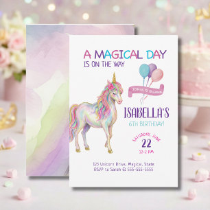 Invitación a la Fiesta de Cumpleaños de Unicornio