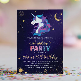 Invitación a la fiesta de cumpleaños de unicornio
