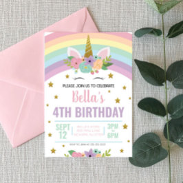 Invitación a la fiesta de cumpleaños de Unicornio 
