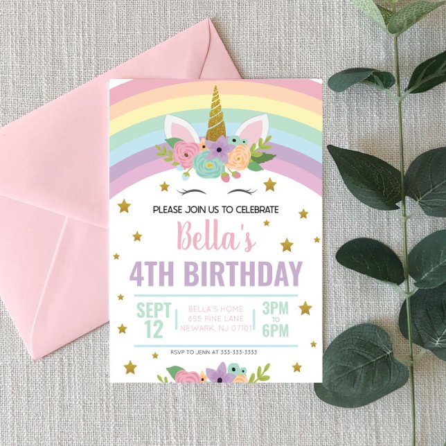 Invitación a la fiesta de cumpleaños de Unicornio  (Subido por el creador)