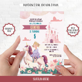 Invitación a la fiesta de cumpleaños de Unicornio