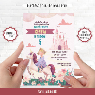 Invitación a la fiesta de cumpleaños de Unicornio