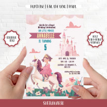 Invitación a la fiesta de cumpleaños de Unicornio
