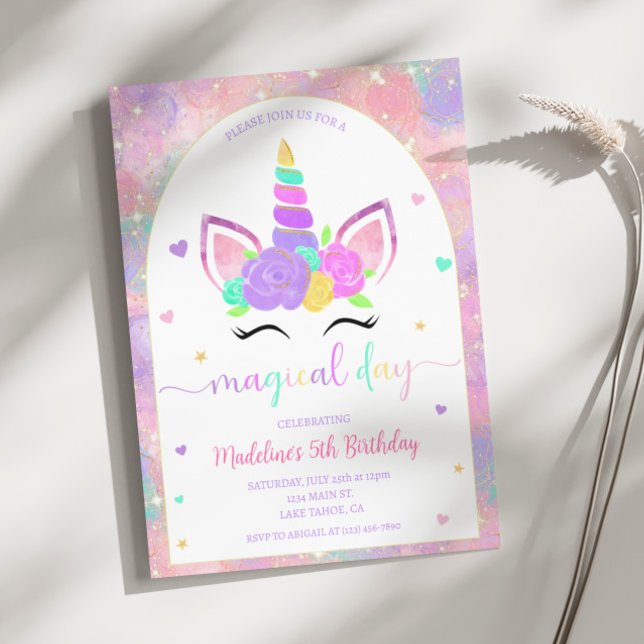 Invitación a la fiesta de cumpleaños de Unicornio  (Subido por el creador)