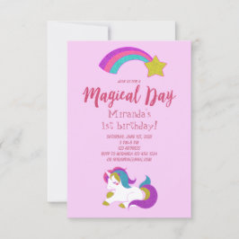 Invitación a la fiesta de cumpleaños de unicornio