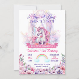 Invitación a la fiesta de cumpleaños de Unicornio