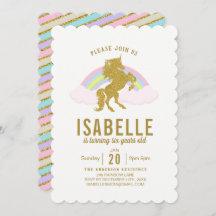 Invitación a la fiesta de cumpleaños de Unicornio