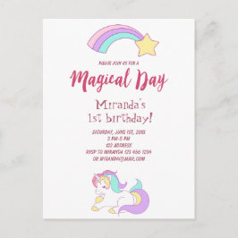 Invitación a la fiesta de cumpleaños de unicornio