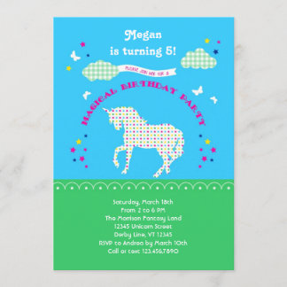 Invitación a la fiesta de cumpleaños de Unicornio