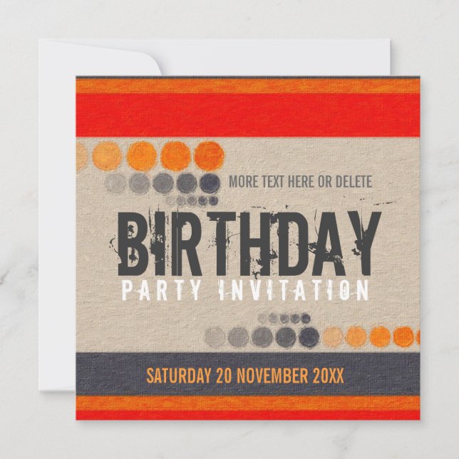 Invitación a la fiesta de cumpleaños de Urban Stre (Anverso)