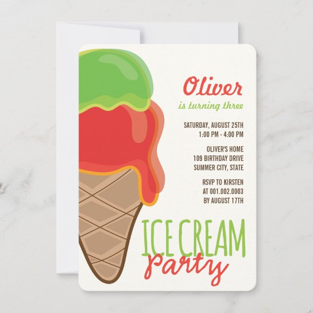 Invitación a la fiesta de cumpleaños de verano de  (Anverso)