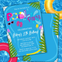 Invitación a la fiesta de cumpleaños de verano de