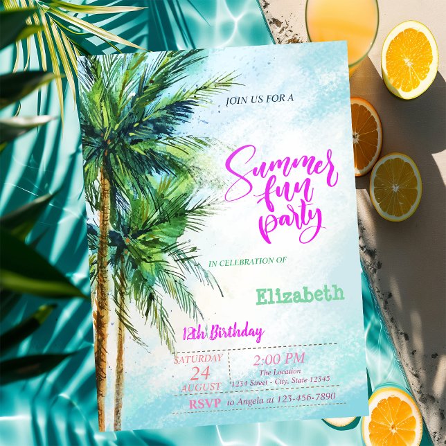 Invitación a la fiesta de cumpleaños de verano de  (Subido por el creador)