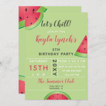 invitación a la fiesta de cumpleaños de verano de 