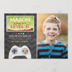 Invitación a la fiesta de cumpleaños de Video Game