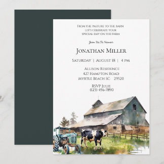 Invitación a la fiesta de cumpleaños de Vintage Fa
