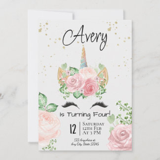 Invitación a la fiesta de cumpleaños de Watercolor