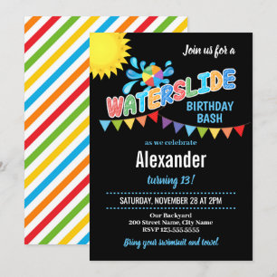 Invitación a la fiesta de cumpleaños de Waterslide