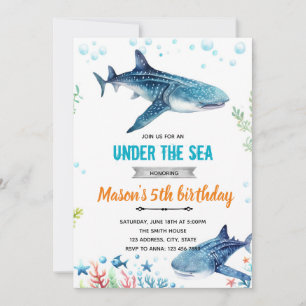 Invitación a la fiesta de cumpleaños de Whale Shar