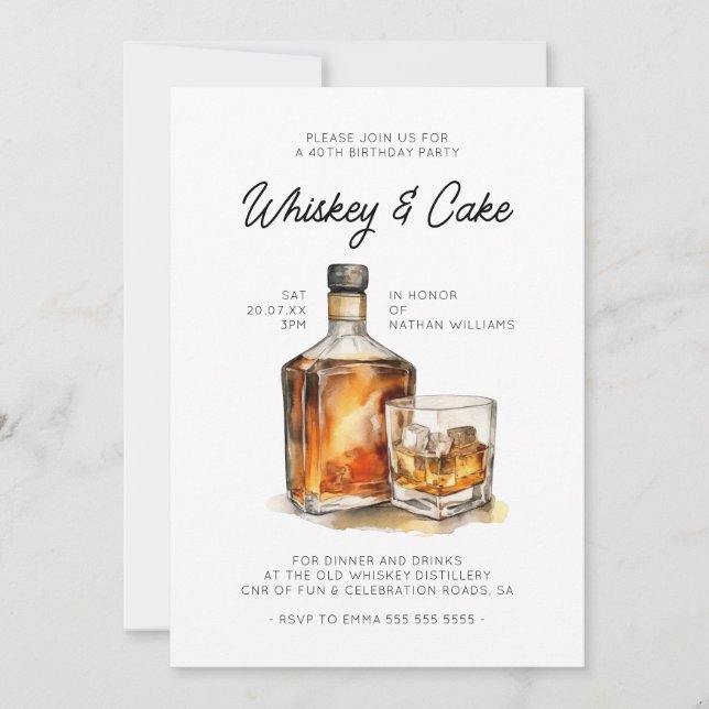 Invitación a la fiesta de cumpleaños de Whiskey (Anverso)