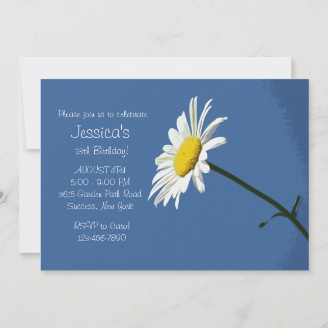 Invitación a la fiesta de cumpleaños de White Dais (Anverso)