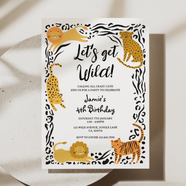Invitación a la fiesta de cumpleaños de Wild Cat J (Subido por el creador)